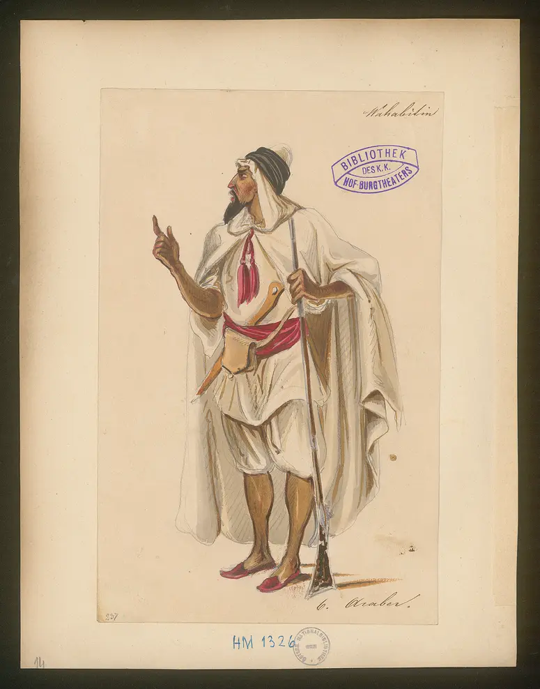 Die Wahabitin, Titel der Serie: Figurinen des k.k. Hof-Burgtheaters