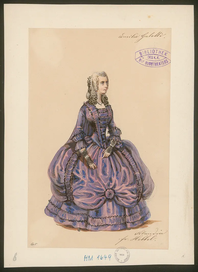 Emilia Galotti, Titel der Serie: Figurinen des k.k. Hof-Burgtheaters