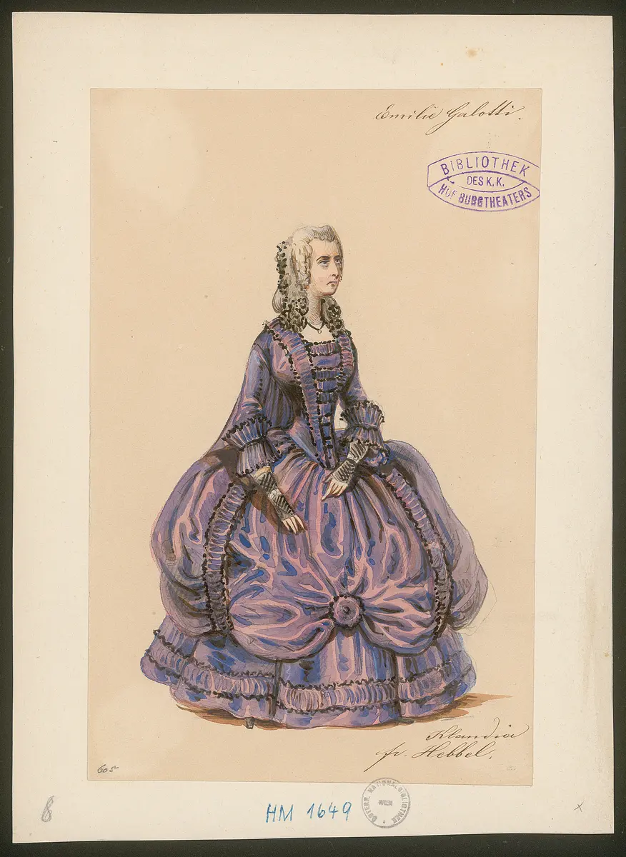 Emilia Galotti, Titel der Serie: Figurinen des k.k. Hof-Burgtheaters