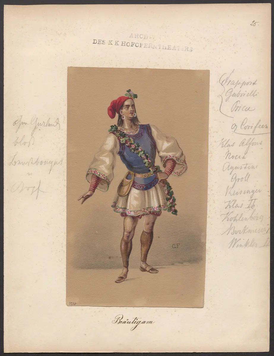 Die sizilianische Vesper, Originaltitel: Les vêpres siciliennes, Titel der Serie: Figurinen des k.k. Hofoperntheaters
