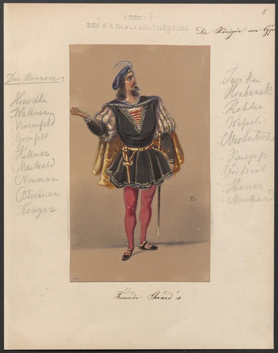 Die Königin von Cypern, Originaltitel: La reine de Chypre, Titel der Serie: Figurinen des k.k. Hofoperntheaters