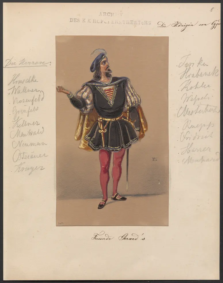 Die Königin von Cypern, Originaltitel: La reine de Chypre, Titel der Serie: Figurinen des k.k. Hofoperntheaters