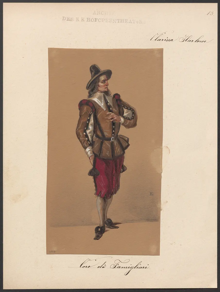Clarissa Harlowe, Titel der Serie: Figurinen des k.k. Hofoperntheaters