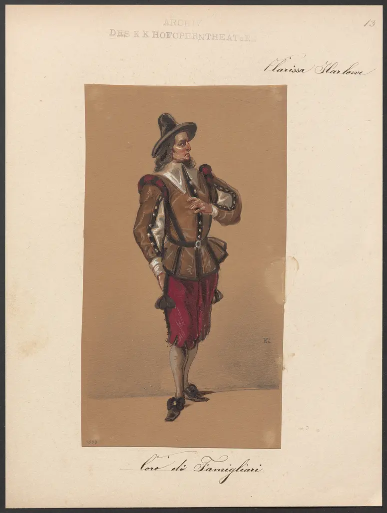 Clarissa Harlowe, Titel der Serie: Figurinen des k.k. Hofoperntheaters
