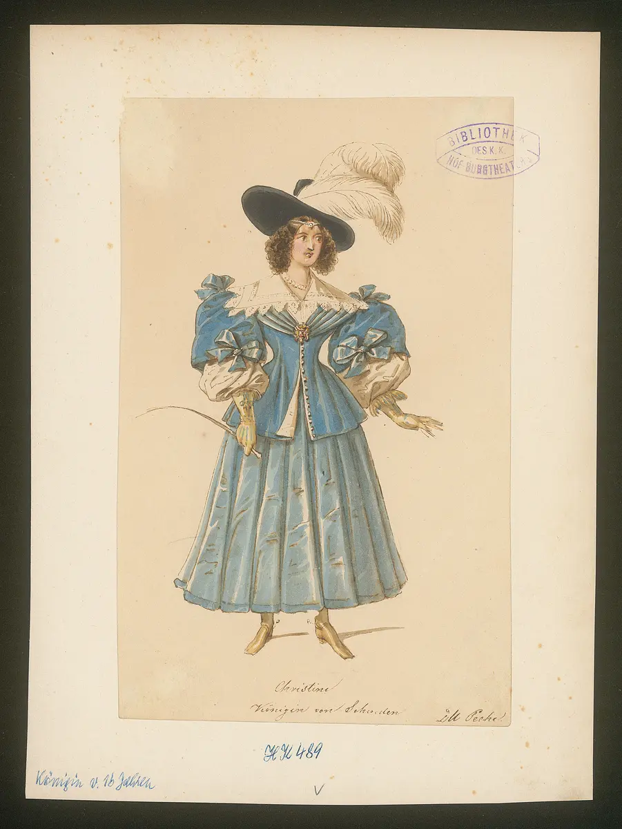 Die Königin von sechzehn Jahren, Originaltitel: Christine ou la Reine de seize ans, Titel der Serie: Figurinen des k.k. Hof-Burgtheaters