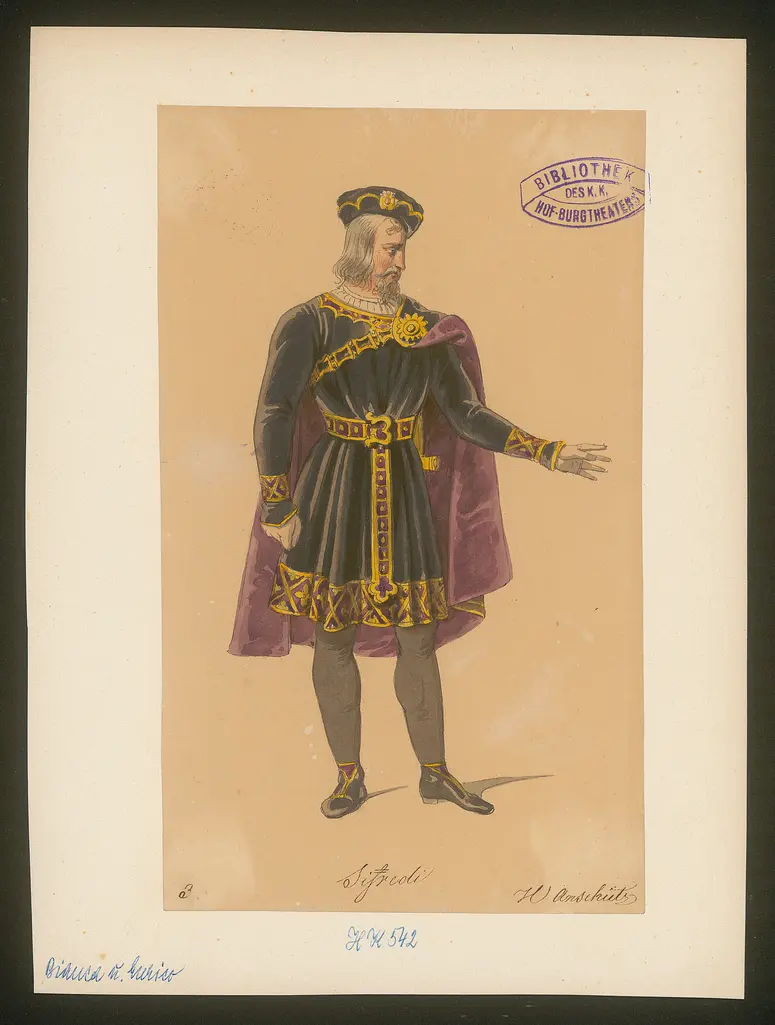 Bianca und Enrico, Titel der Serie: Figurinen des k.k. Hof-Burgtheaters