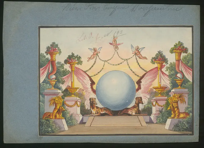 Die Treue, ohne Titel, Titel der Serie: Dekorationsfundus der Hoftheater (Altbestand aus der ersten Hälfte des 19. Jh.)