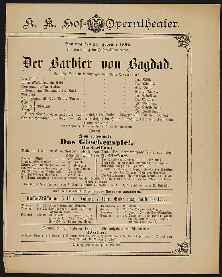 Der Barbier von Bagdad, Das Glockenspiel