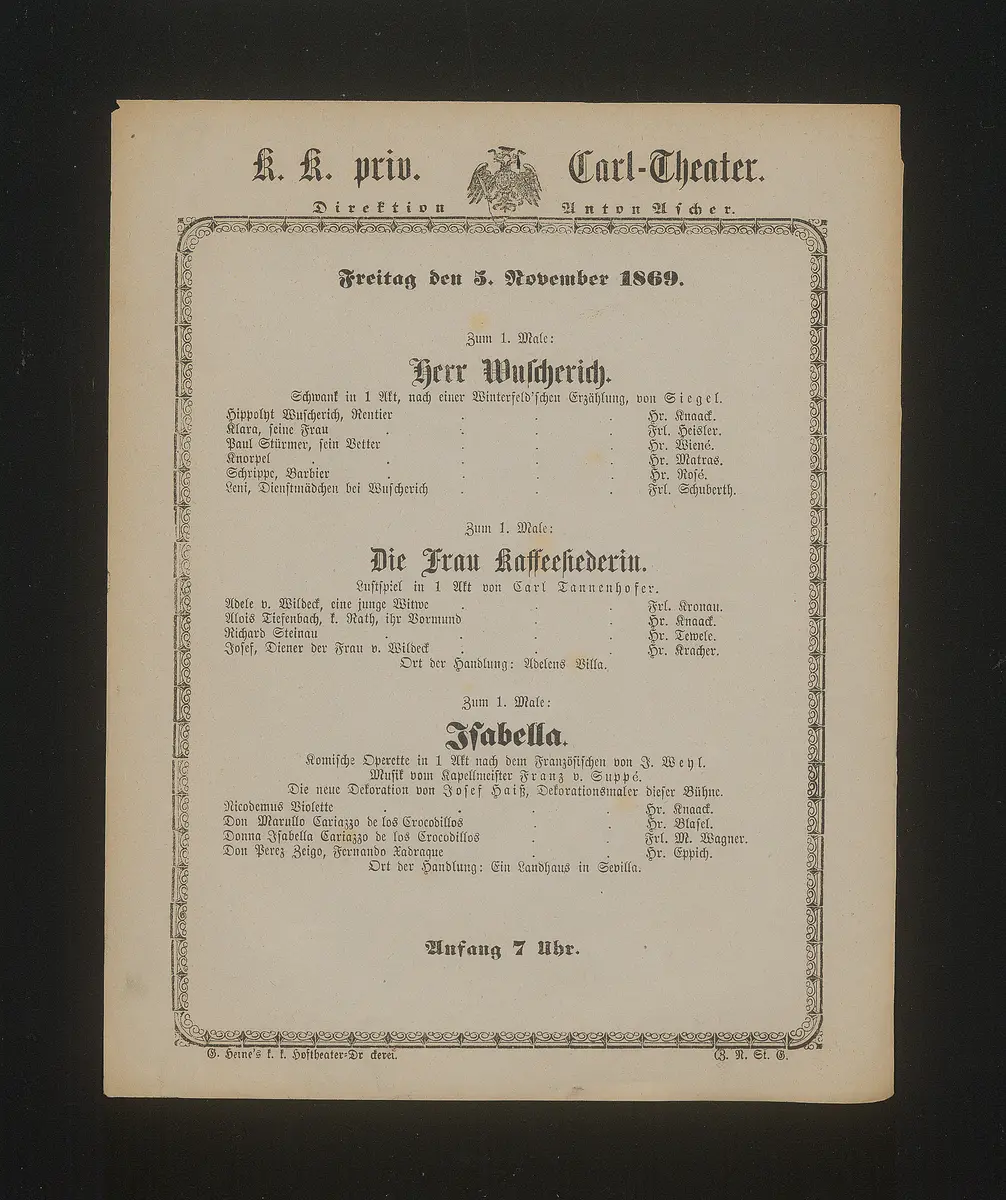 Herr Wuscherich, Die Frau Kaffeesiederin, Isabella