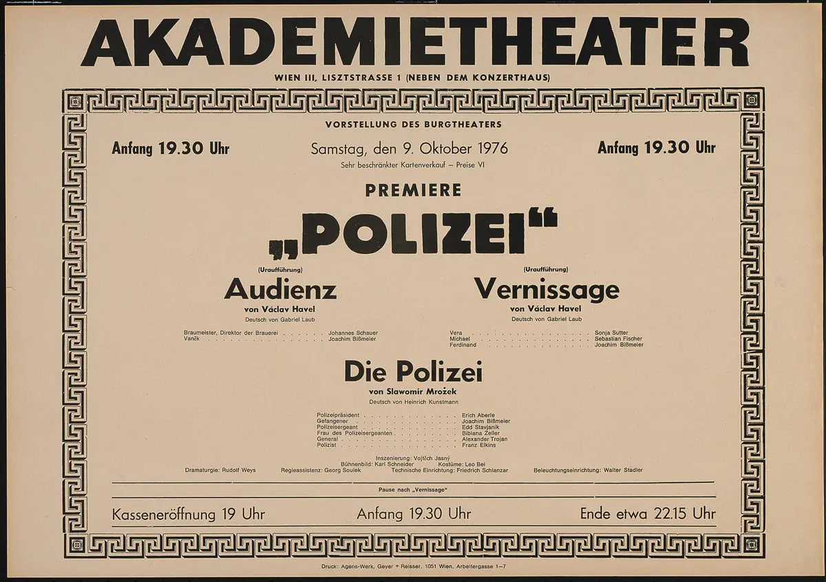 Polizei / Audienz / Vernissage