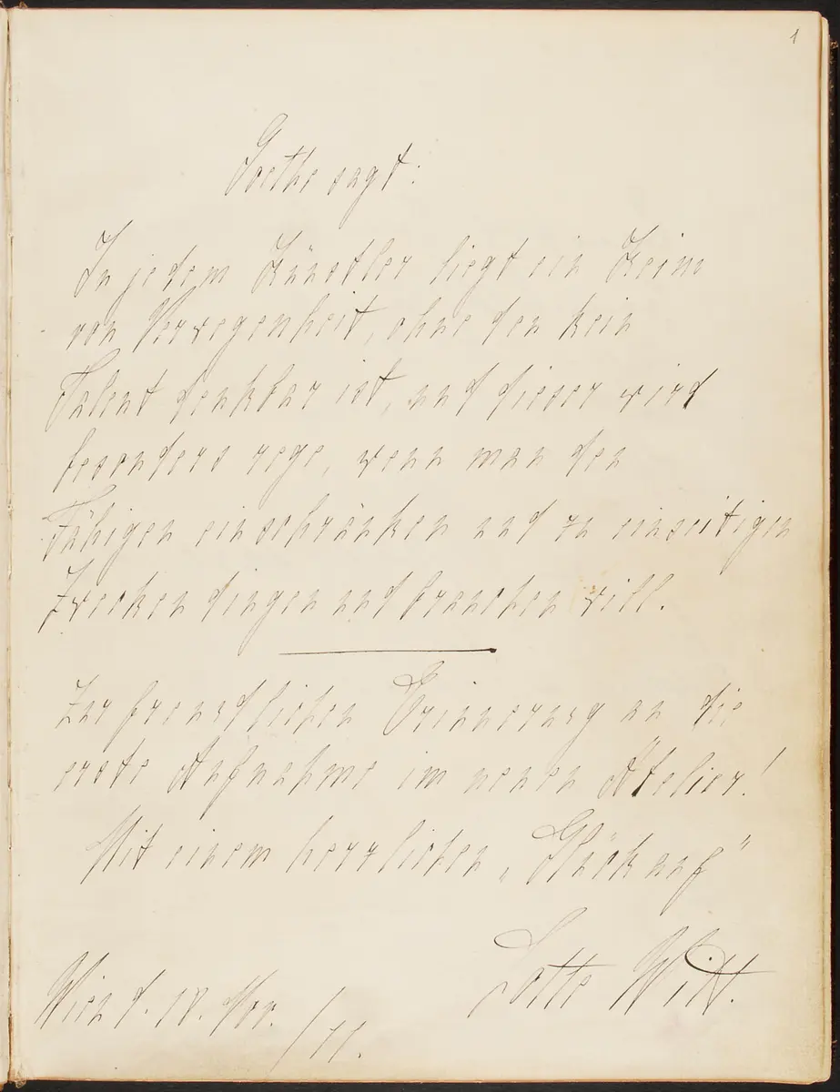 Gästebuch. Atelier Franz-Xaver Setzer, Wien