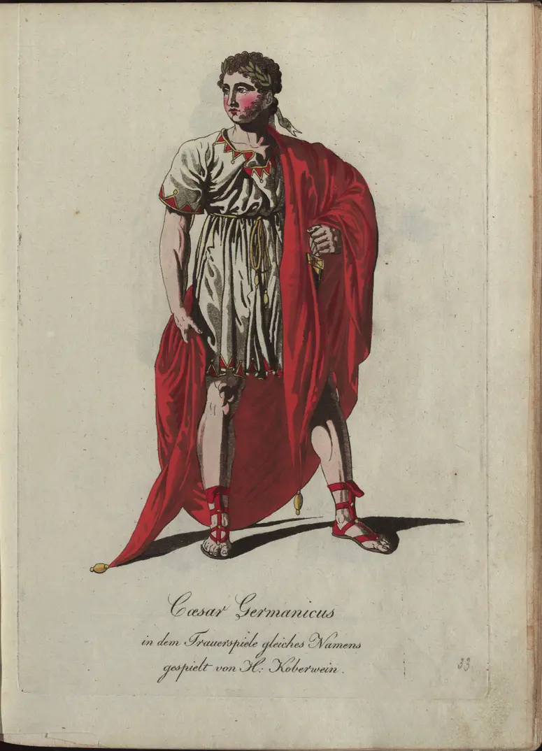 Germanicus, Titel der Serie: Auswahl schöner Costumes für Theater- und Ball-Anzüge