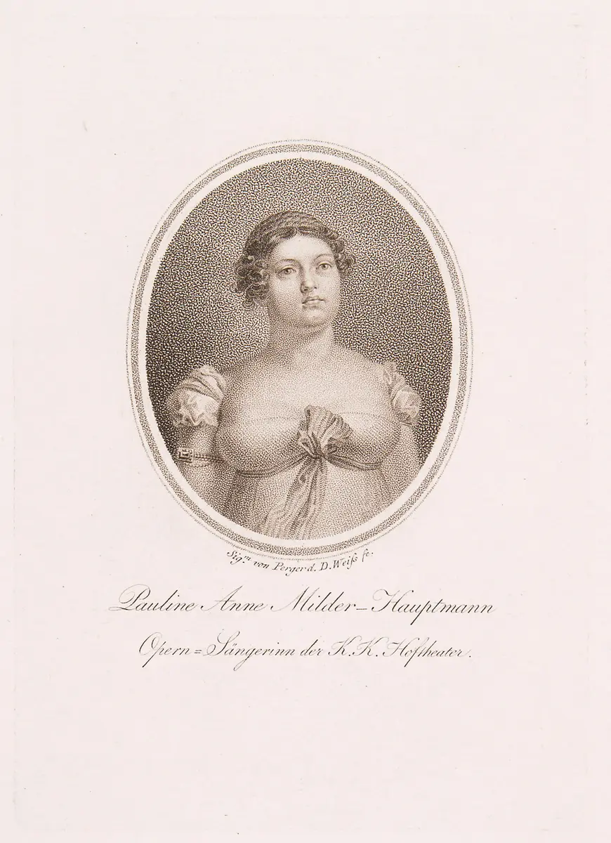 Pauline Anna Milder-Hauptmann, Titel in Vorlageform: Pauline Anne Milder-Hauptmann Opern-Sängerinn der K.K. Hoftheater
