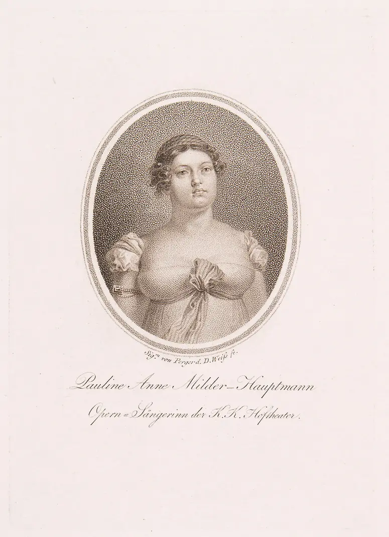 Pauline Anna Milder-Hauptmann, Titel in Vorlageform: Pauline Anne Milder-Hauptmann Opern-Sängerinn der K.K. Hoftheater