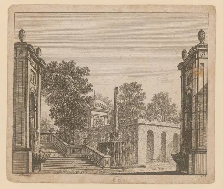 ohne Titel, Titel der Serie: Theaterdecorationen nach den Originalskitzen des k.k. Hoftheatermahlers Joseph Platzer radirt und verlegt von Norbert Bittner