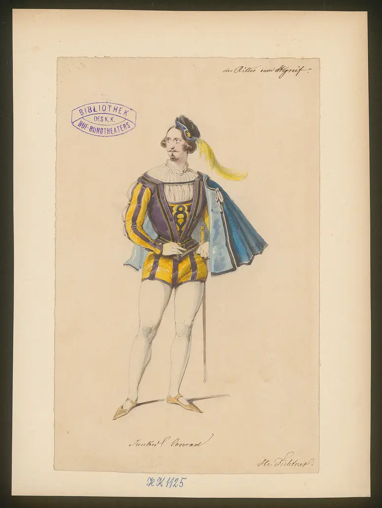 Der Ritter vom Stegreif, Titel der Serie: Figurinen des k.k. Hof-Burgtheaters