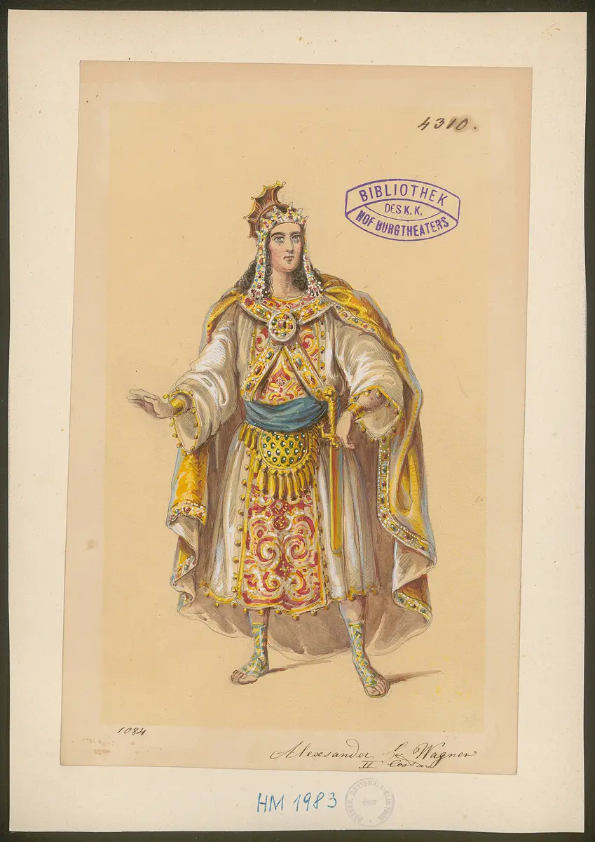 Alexander und Darius, Titel der Serie: Figurinen des k.k. Hof-Burgtheaters