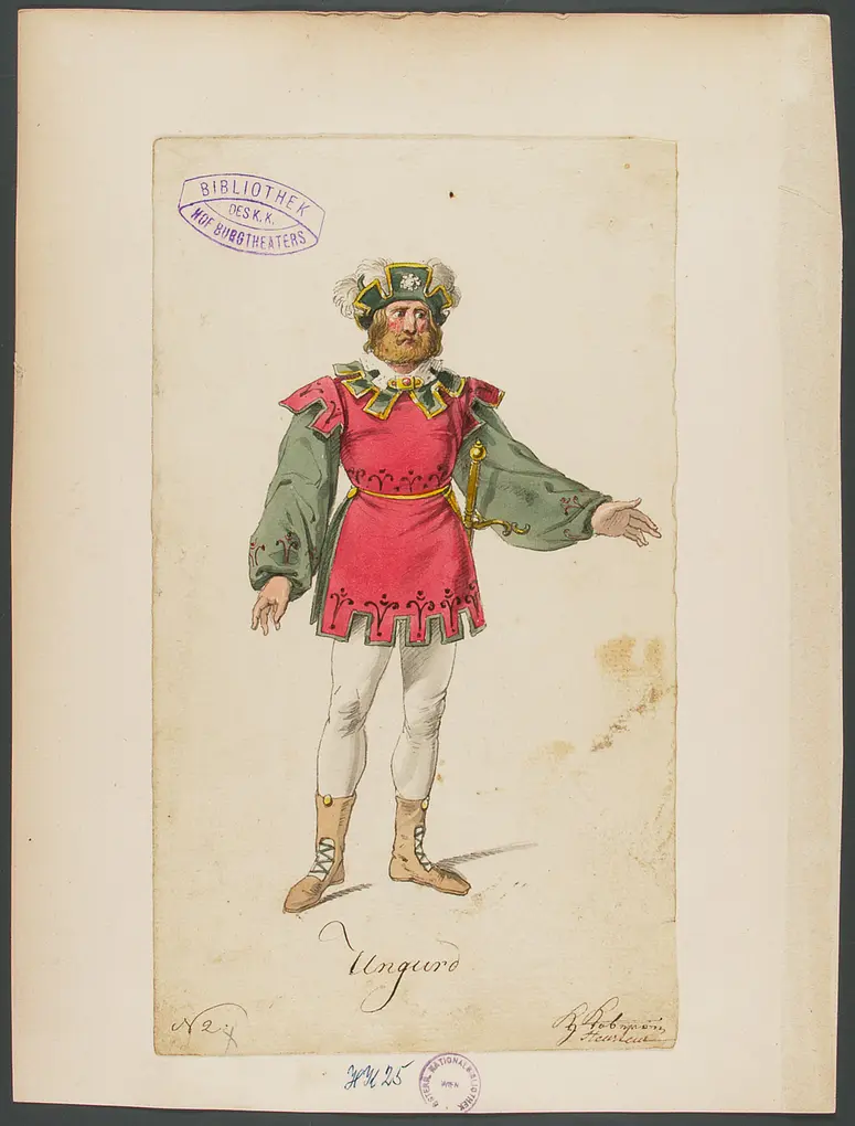 König Yngurd, Titel der Serie: Figurinen des k.k. Hof-Burgtheaters