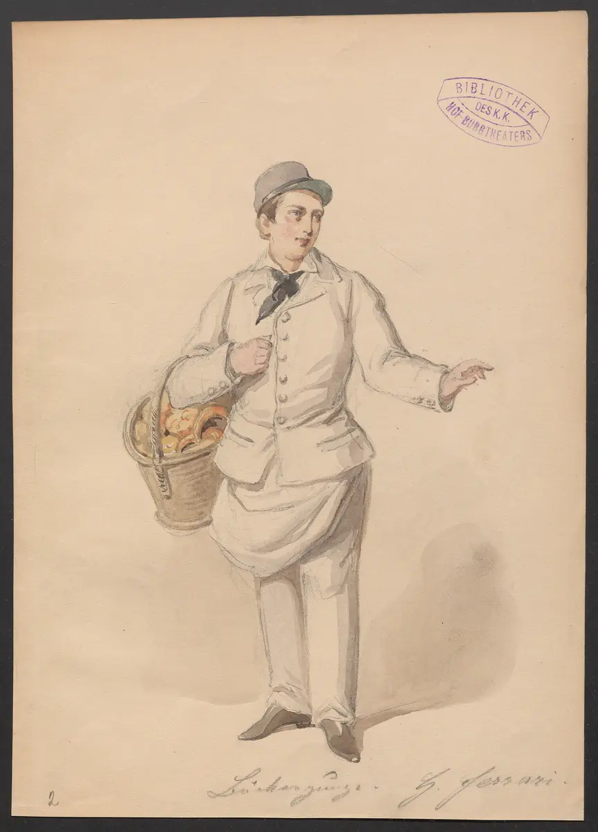 Die Dienstboten, Titel der Serie: Figurinen des k.k. Hof-Burgtheaters