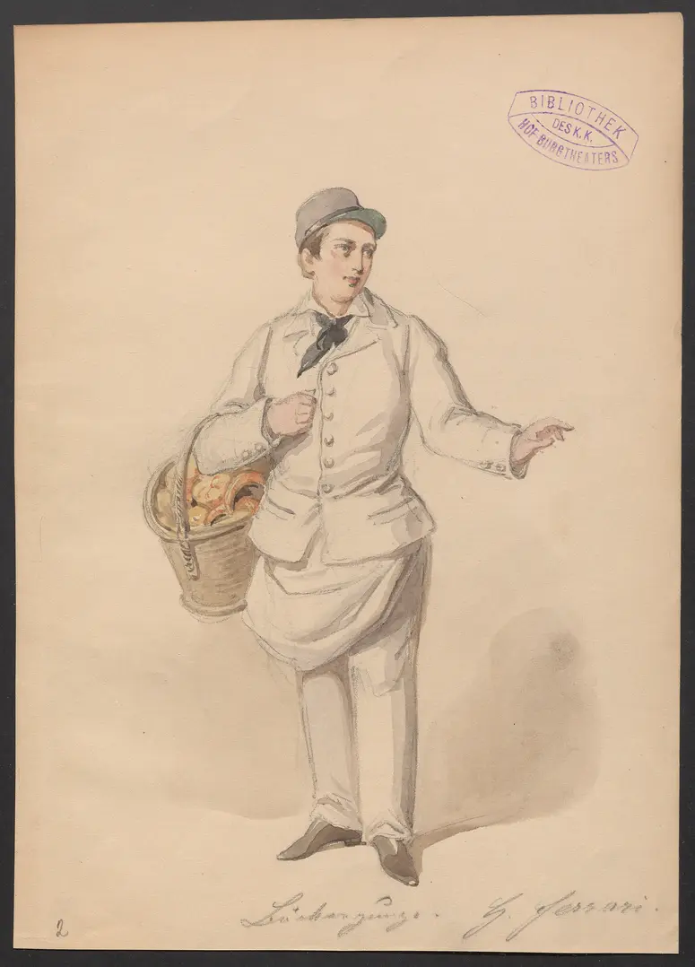 Die Dienstboten, Titel der Serie: Figurinen des k.k. Hof-Burgtheaters