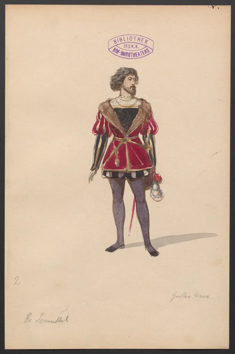 Gustav Wasa, oder Maske für Maske, Titel der Serie: Figurinen des k.k. Hof-Burgtheaters