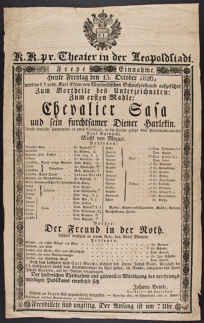 Chevalier Sasa und sein furchtsamer Diener Harlekin, Der Freund in der Noth