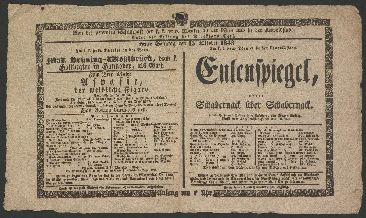 Aspasie, der weibliche Figaro, Eulenspiegel, oder Schabernack über Schabernack
