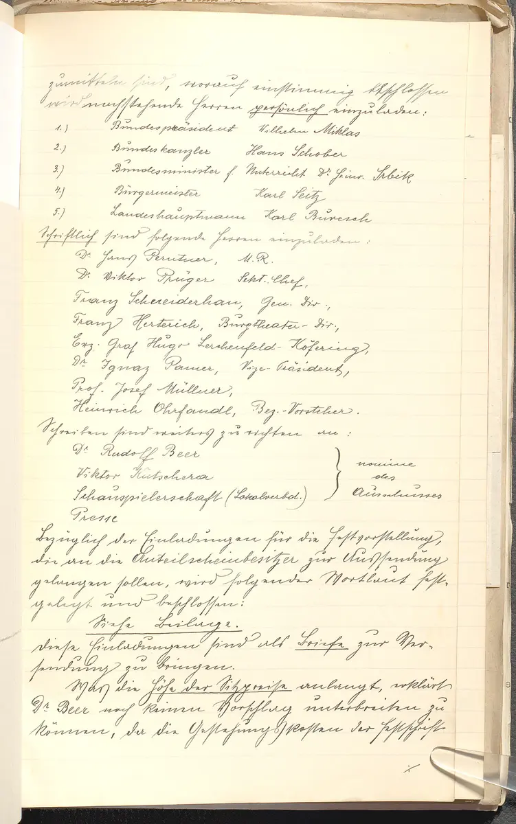 Protokolle der Ausschusssitzungen des Vereines des Deutschen Volkstheaters in Wien
