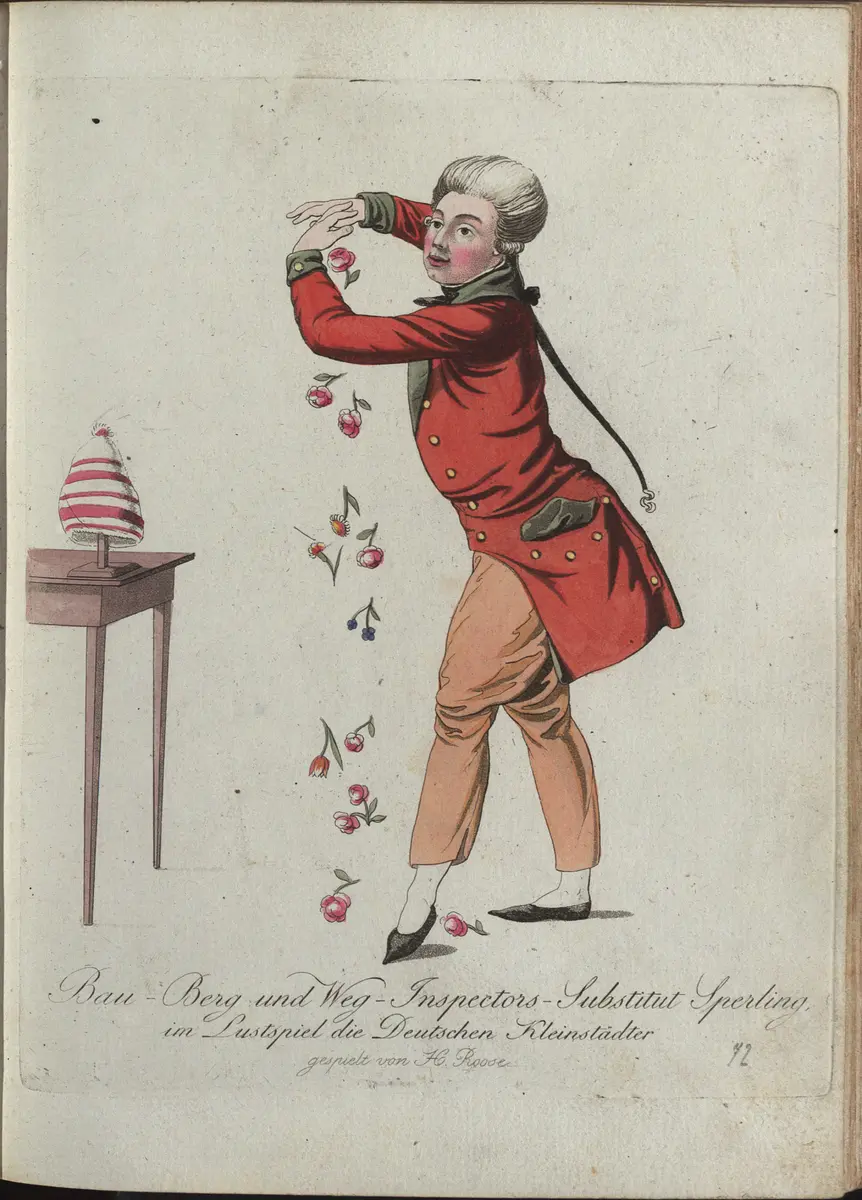 Die deutschen Kleinstädter, Titel der Serie: Auswahl schöner Costumes für Theater- und Ball-Anzüge
