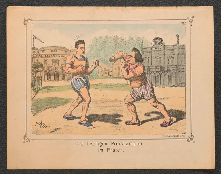 Die heurigen Preiskämpfer im Prater, Name der Zeitschrift: Hans-Jörgel von Gumpolskirchen, Weiterer Titel: Wien, Sommertheater im k.k. Prater, Weiterer Titel: Wien, Fürsttheater