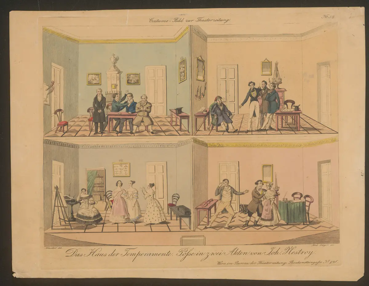 Das Haus der Temperamente, Titel der Serie: Costume-Bild, Name der Zeitschrift: Wiener Theaterzeitung