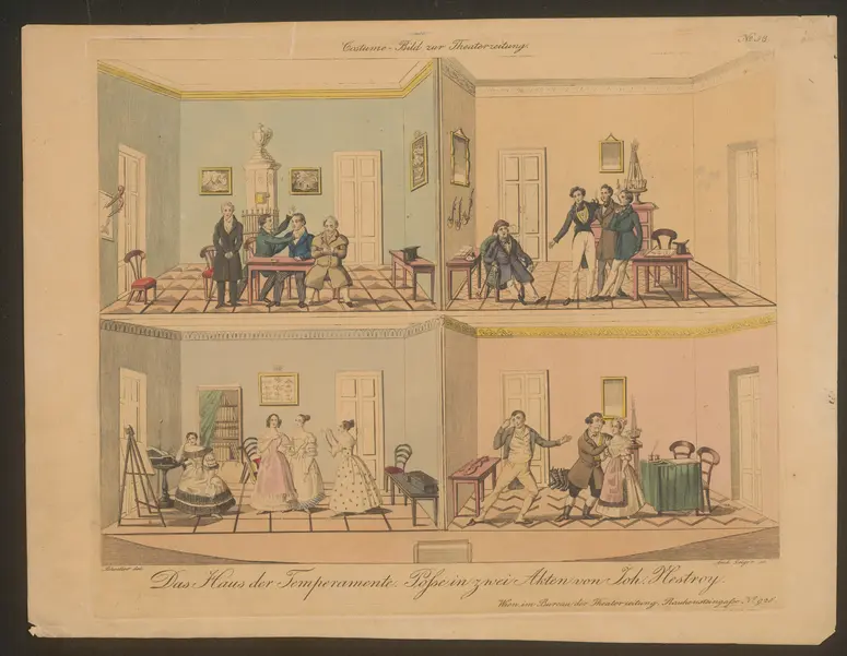 Das Haus der Temperamente, Titel der Serie: Costume-Bild, Name der Zeitschrift: Wiener Theaterzeitung