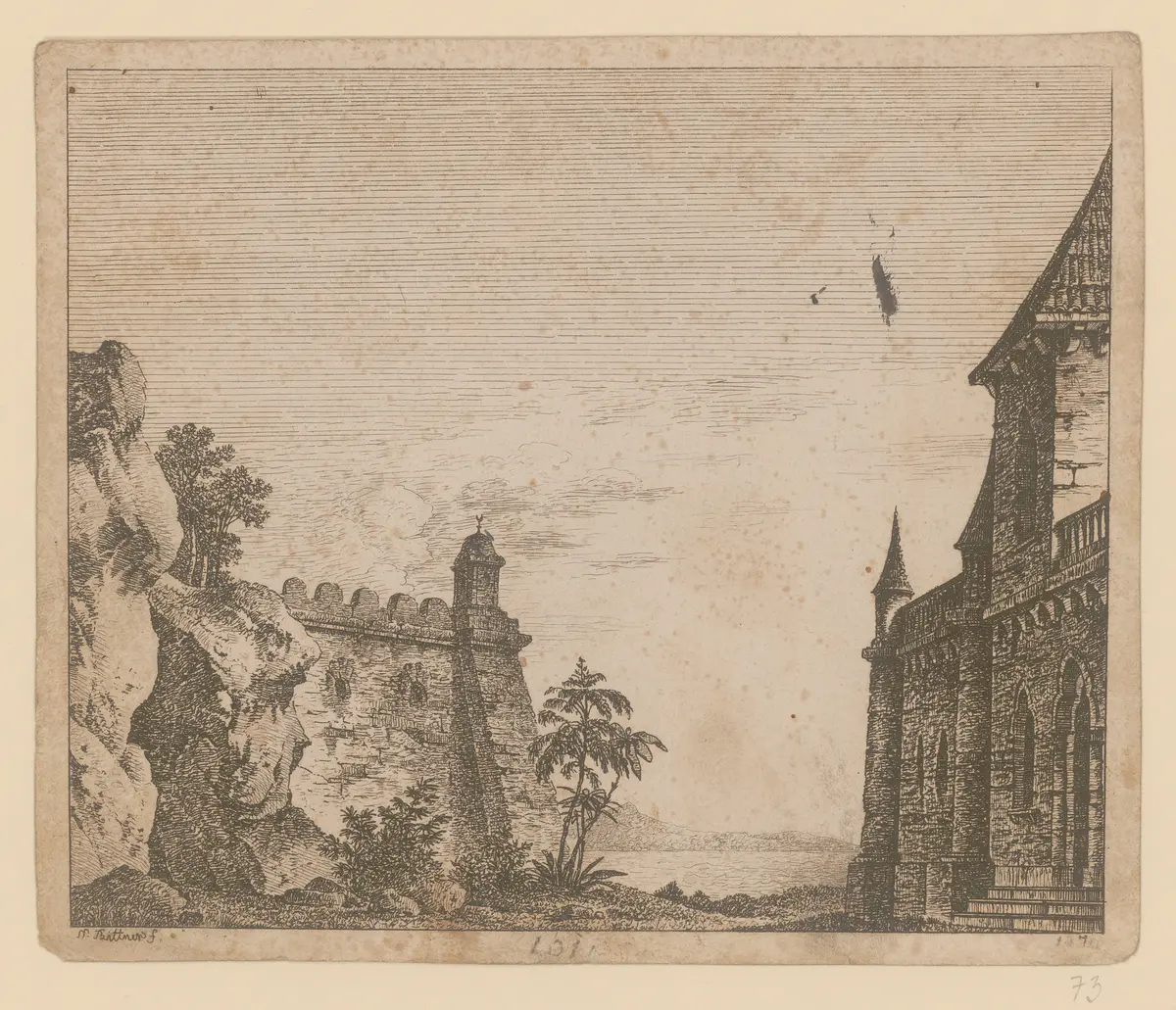 ohne Titel, Titel der Serie: Theaterdecorationen nach den Originalskitzen des k.k. Hoftheatermahlers Joseph Platzer radirt und verlegt von Norbert Bittner