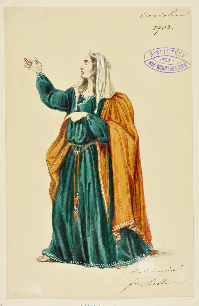 Coriolanus, Titel der Serie: Figurinen des k.k. Hof-Burgtheaters