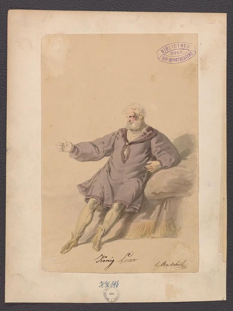 König Lear, Originaltitel: King Lear, Titel der Serie: Figurinen des k.k. Hof-Burgtheaters