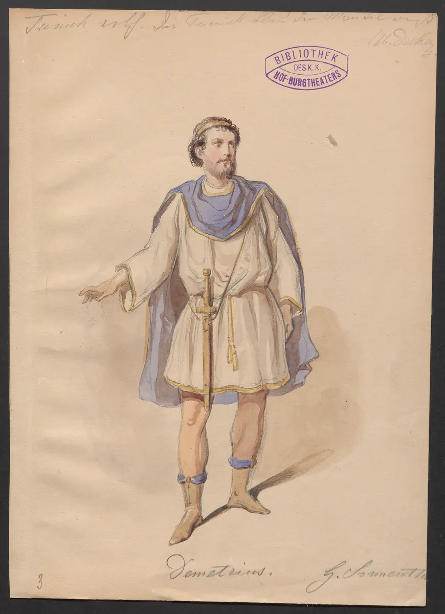 Perseus von Macedonien, Titel der Serie: Figurinen des k.k. Hof-Burgtheaters