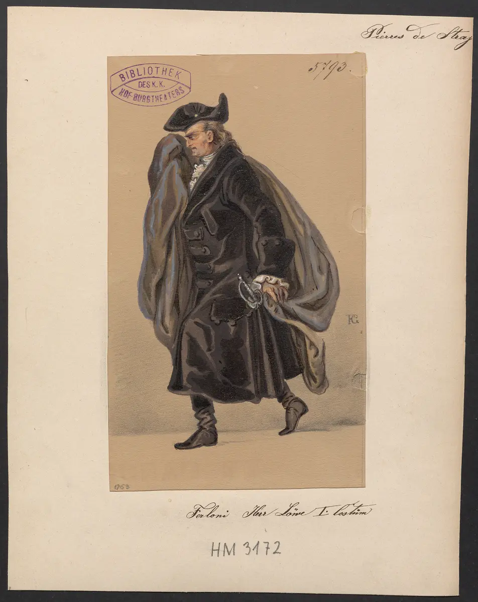 Pierres de Straß, Titel der Serie: Figurinen des k.k. Hof-Burgtheaters