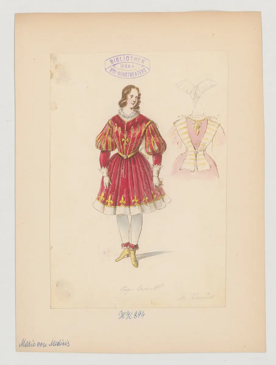 Marie von Medicis, Titel der Serie: Figurinen des k.k. Hof-Burgtheaters