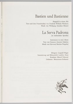 Bastien und Bastienne, La Serva Padrona (Die Magd als Herrin)