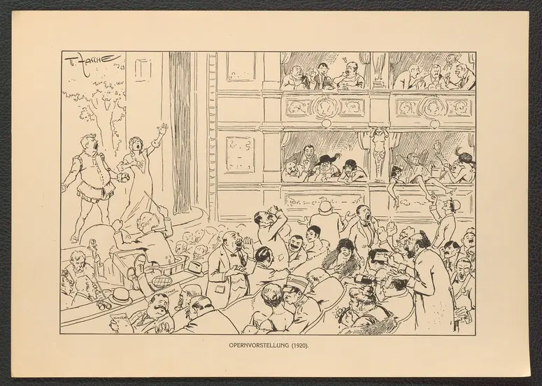 Opernvorstellung. (1920), Titel der Serie: Theo Zasche's Lachendes Wien