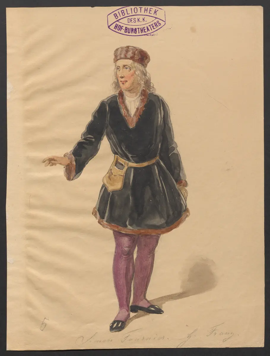 Gringoire, Titel der Serie: Figurinen des k.k. Hof-Burgtheaters