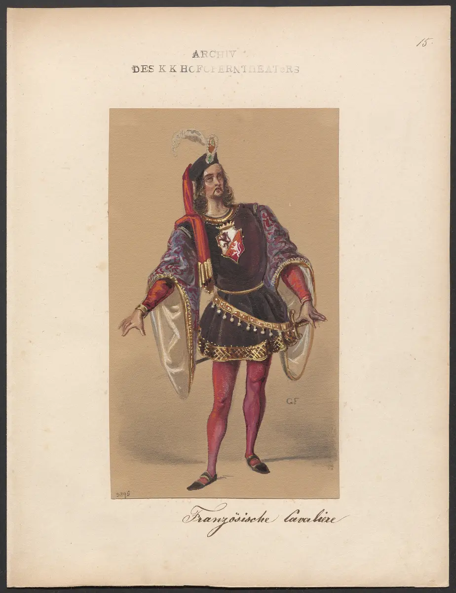 Die sizilianische Vesper, Originaltitel: Les vêpres siciliennes, Titel der Serie: Figurinen des k.k. Hofoperntheaters