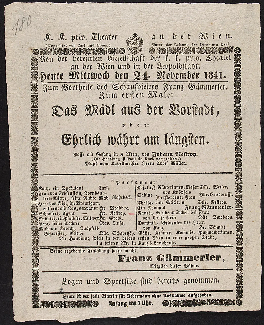 Das Mädl aus der Vorstadt oder Ehrlich währt am längsten