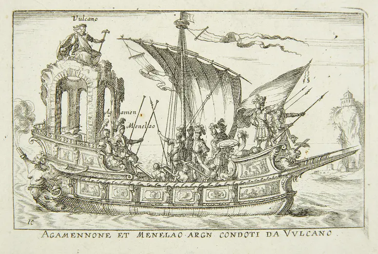 Le Magnifique carousel fait sur le fleuve de l'Arne a Florence pour le marriage de Grande Duc, Inventartitel: Carousel auf dem Arnofluß, Verweis auf Stücktitel: L'Argonautica