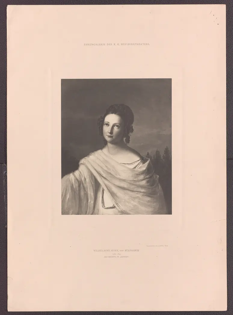 Wilhelmine Korn, Verweis auf Stücktitel: Sappho, Titel der Serie: Ehrengalerie des K.K. Hof-Burgtheaters