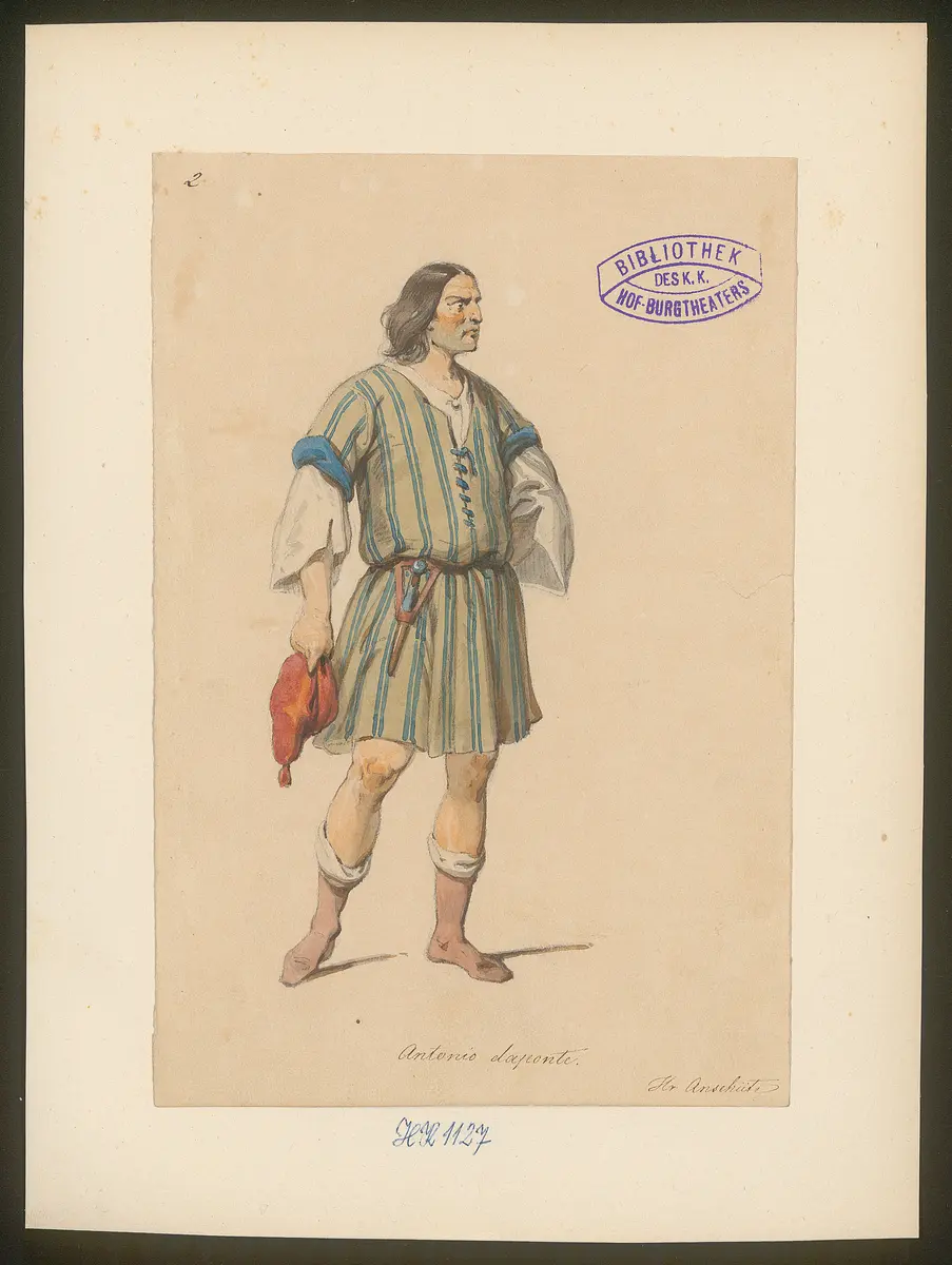 Ziani und seine Braut, Titel der Serie: Figurinen des k.k. Hof-Burgtheaters