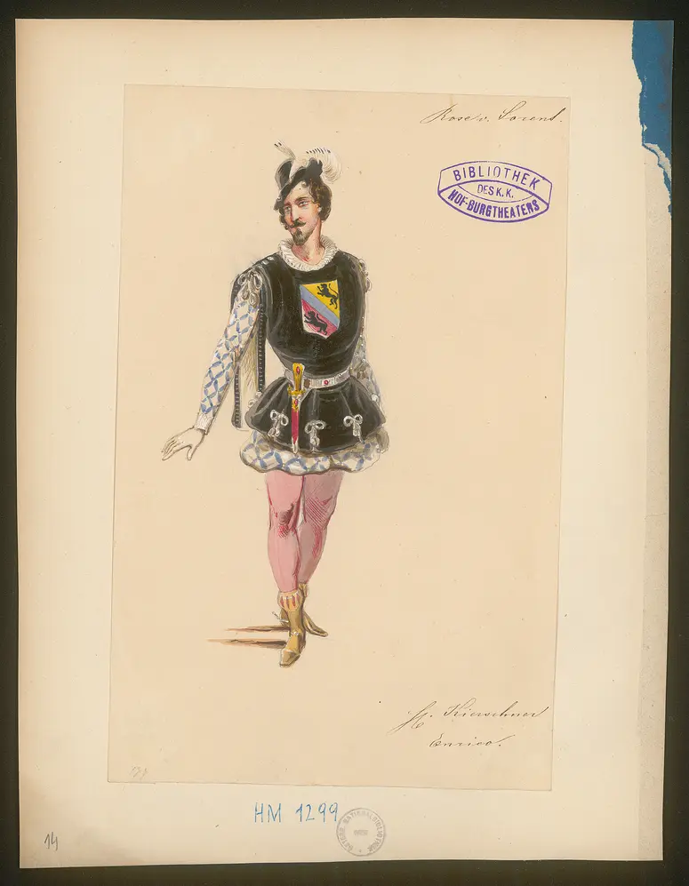 Die Rose von Sorrent, Titel der Serie: Figurinen des k.k. Hof-Burgtheaters