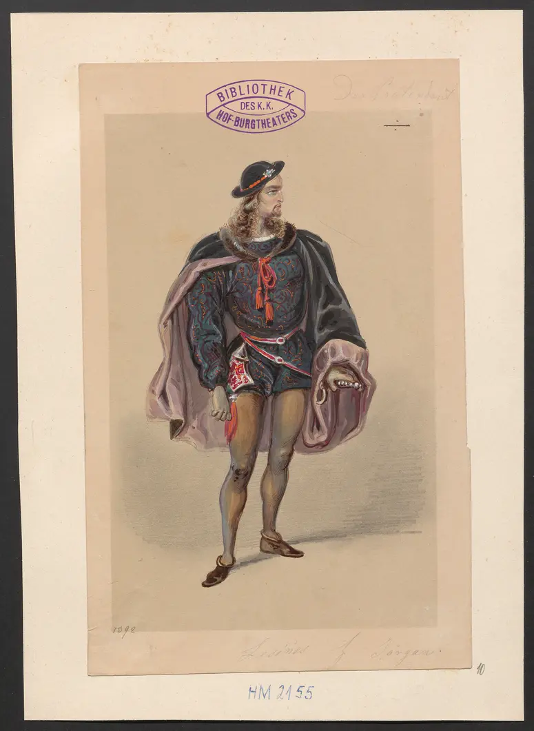 Der Prätendent von York, Titel der Serie: Figurinen des k.k. Hof-Burgtheaters