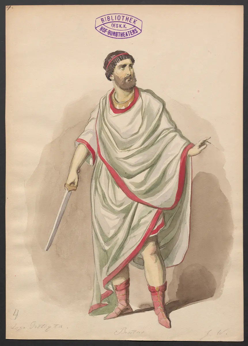 Brutus und Collatinus, Titel der Serie: Figurinen des k.k. Hof-Burgtheaters