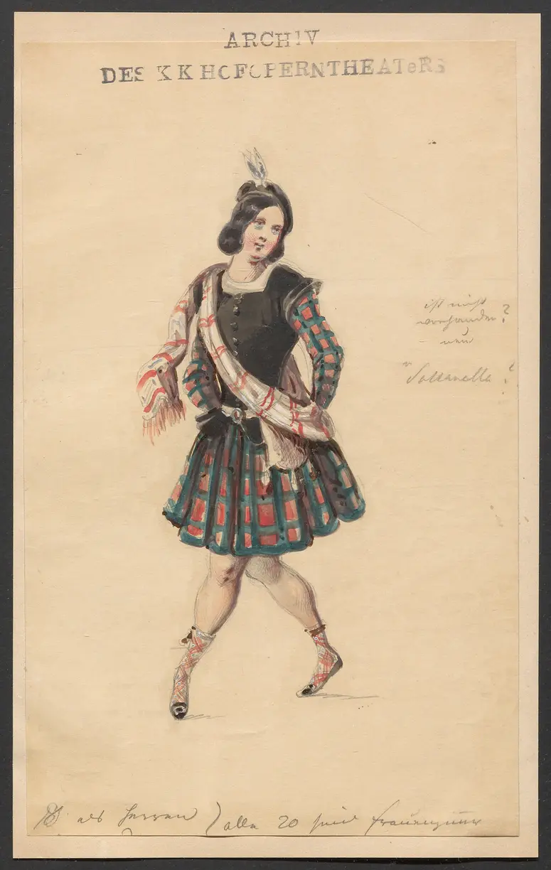 Die weiße Dame, Originaltitel: La dame blanche, Titel der Serie: Figurinen des k.k. Hofoperntheaters
